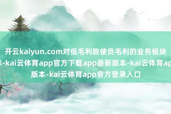 开云kaiyun.com对低毛利致使负毛利的业务板块进行了优化休养-kai云体育app官方下载app最新版本-kai云体育app官方登录入口