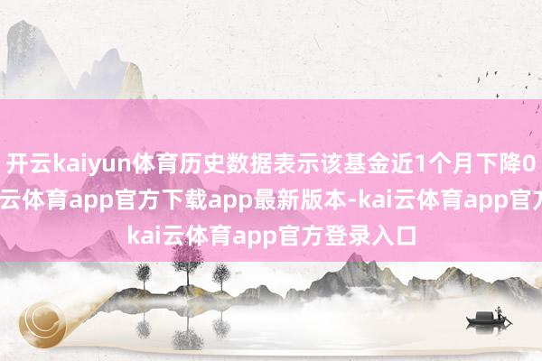 开云kaiyun体育历史数据表示该基金近1个月下降0.03%-kai云体育app官方下载app最新版本-kai云体育app官方登录入口