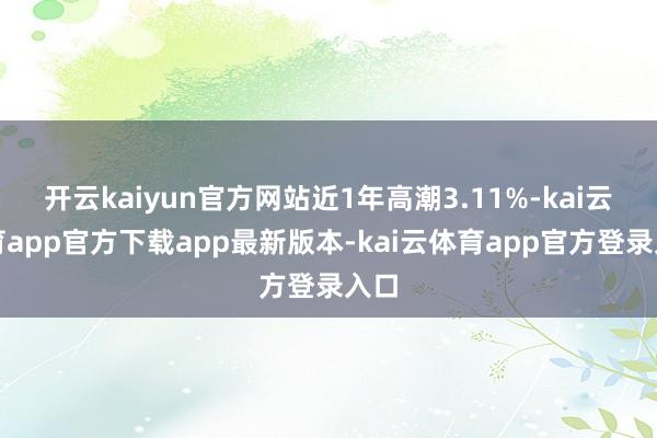开云kaiyun官方网站近1年高潮3.11%-kai云体育app官方下载app最新版本-kai云体育app官方登录入口