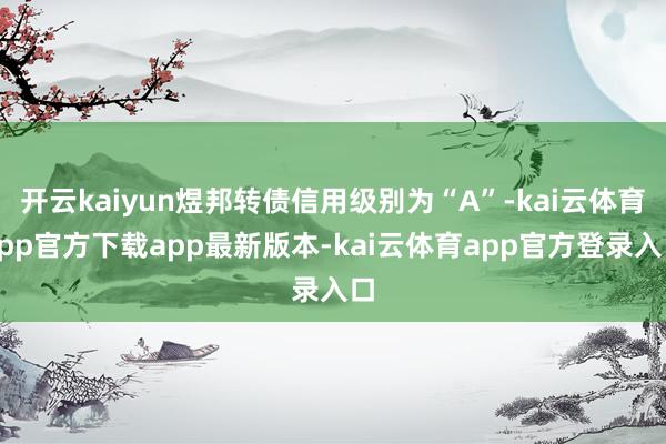 开云kaiyun煜邦转债信用级别为“A”-kai云体育app官方下载app最新版本-kai云体育app官方登录入口