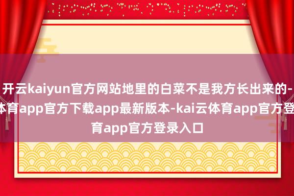 开云kaiyun官方网站地里的白菜不是我方长出来的-kai云体育app官方下载app最新版本-kai云体育app官方登录入口
